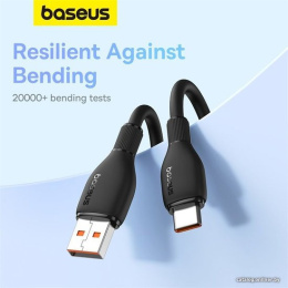 Кабель Baseus P10355703111-01 Pudding Series Fast Charging Cable USB to Type-C 100W 2m Cluster Black сверхбыстрая зарядка, синхронизация данных: USB 2.0, 480 Мбит/с