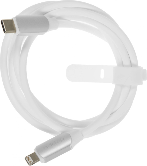 Кабель Deppa Silk 72537,  Lightning (m) -  USB Type-C (m),  1.2м,  3A,  белый
