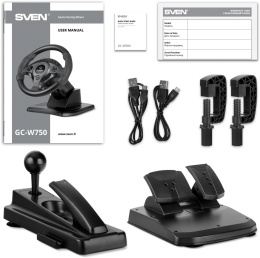 Руль Sven GC-W750 16кноп. с педалями черный