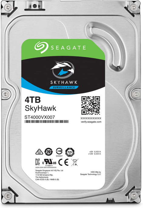 Жесткий диск Seagate Original SATA-III 4Tb ST4000VX007 Pull Skyhawk 5900rpm 64Mb 3.5"