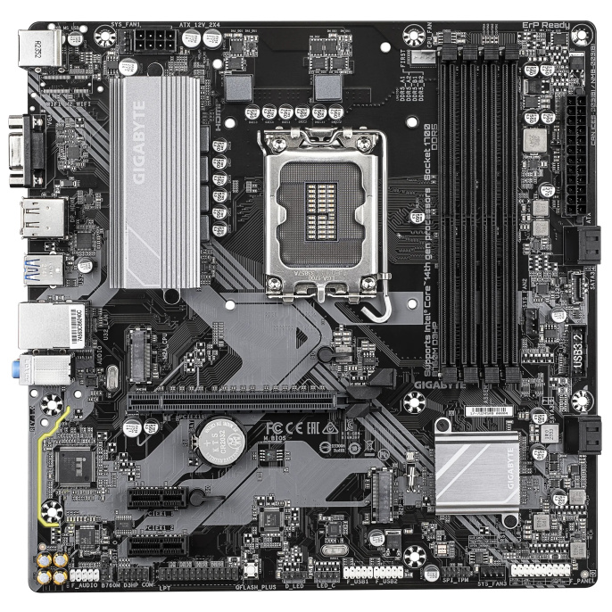 Материнская плата Gigabyte B760M D3HP rev. 1.0 mATX, 24.4x24.4 см, Intel B760, 4xDDR5 DIMM, 5600МГц, до 256GB (B760M D3HP (rev. 1.0))