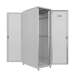 NTSS Шкаф напольный универсальный серверный NTSS R 22U 600х1000мм, 4 профиля 19, двери перфорированная и перфорированная, боковые стенки съемные, регулируемые опоры, разобранный, серый RAL 7035 NTSS-R (NTSS-R22U60100PD/PD)