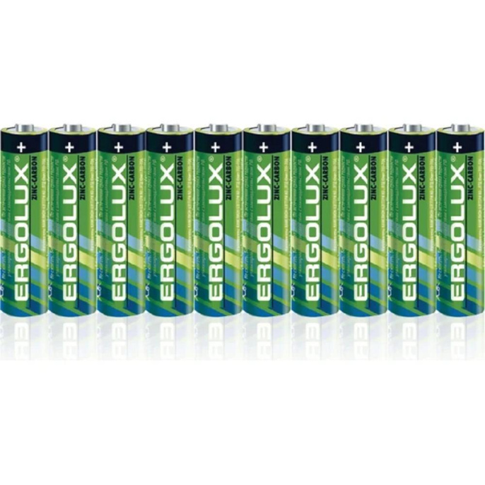 Ergolux R 03 SR10 R03 SR10, мизинчиковая батарейка ААА 1.5В 10 шт. в уп-ке