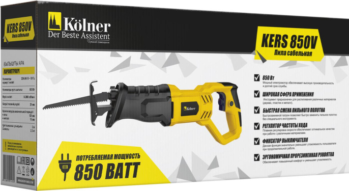 Сабельная пила Kolner KERS 850V 850Вт 2800ход/мин КН850ЕРС