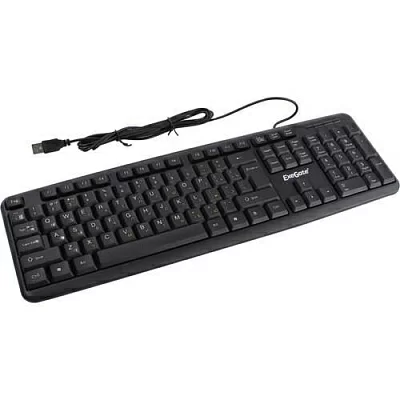 Клавиатура ExeGate LY-331L2 Black USB 104КЛ EX279938RUS (USB, полноразмерная, влагозащищенная, 104кл., Enter большой, длина кабеля 2,2м, черная, Color Box)