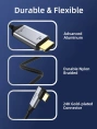 Кабель CABLETIME CC11K (CT-C160-PU31-CMRHD1-S1.8) 1.8 м, USB TYPE C - HDMI 90° 4K/60 Гц
