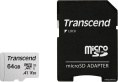 Карта памяти Transcend microSDXC 300S 64GB + адаптер 64 ГБ, класс 10, UHS-I (класс U1), чтение: 95 МБ/с, запись: 45 МБ/с, адаптер