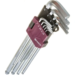 Набор торцевых шестигранных удлиненных ключей с шаром Thorvik HKLB9S H1.5-H10, 9 пр. 53087