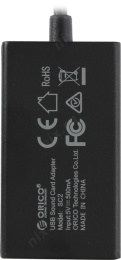 Звуковая карта Orico SC2-BK USB адаптер для наушников с микрофоном