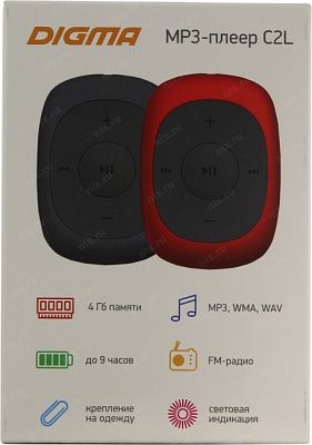 Проигрыватель Digma C2L-4GB Red (MP3 Player4GbUSB)