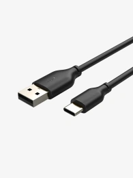 Кабель CABLETIME CA32H (CT-C160-U32(3A)-CMAM1-B1) 1 м, 3A ПВХ USB-A2.0 на USB-C, черный