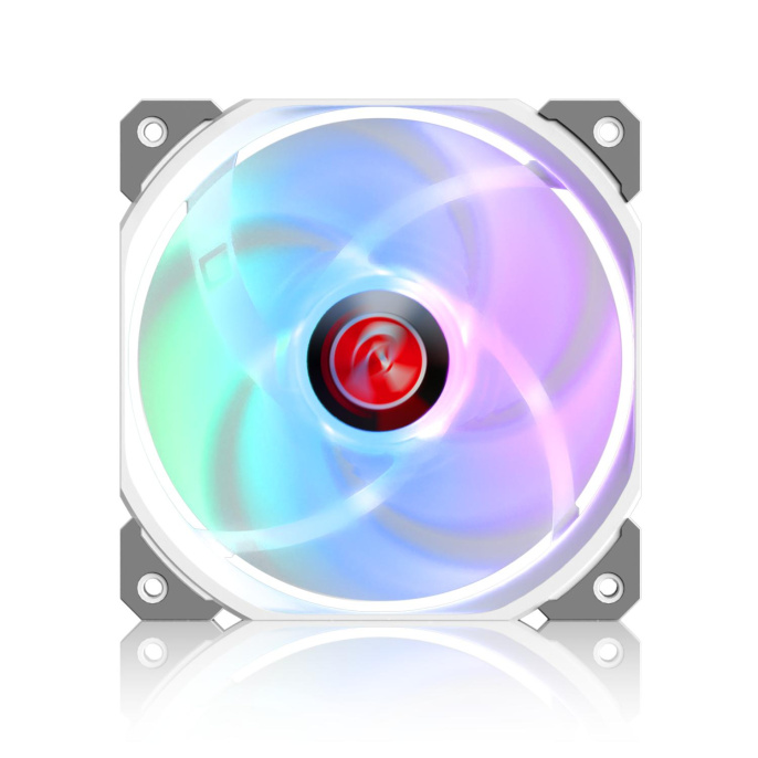 Вентилятор корпусный/ Case Cooler Raijintek AGERAS 12 ARGB-1 120x120x25mm, 4-pin PWM, 67.38CFM, 33dBA, 2200RPM, White
