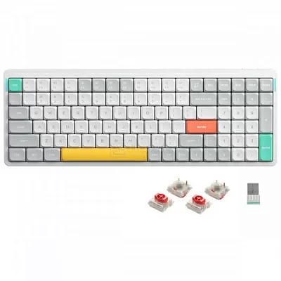 Клавиатура беспроводная механическая Nuphy AIR96 V2, low profile gateron 2.0, Red Switch, Bluetooth, RGB подсветка, 4000мАч, Белый AIR96v2-IW-1