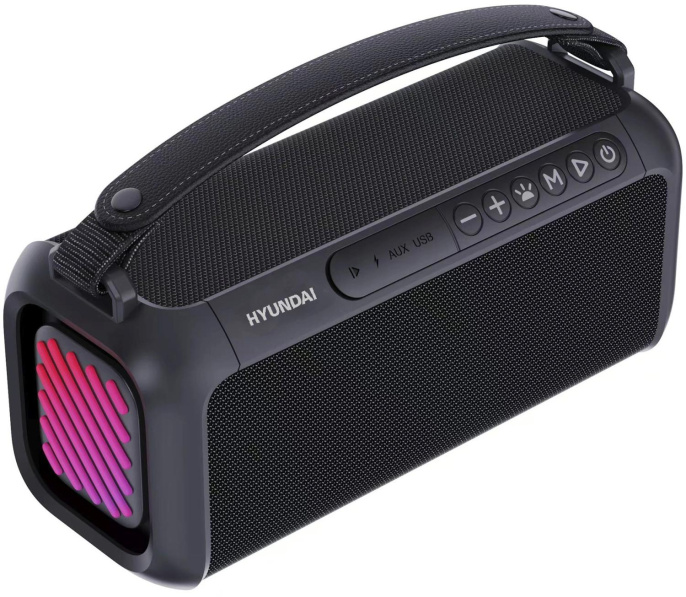 Колонка порт. Hyundai H-PS1007 черный 60W 2.0 BT 10м 2600mAh