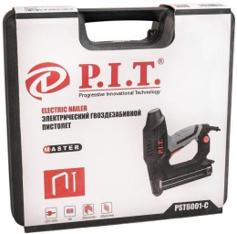 Степлер P.I.T PST6001-C длина скоб:15-25 мм, длина гвоздей: 15-32 мм, вместимость магазина: 100 шт, скорость работы: 20 шт/мин, тип скоб: 18Ga, тип гвоздей: 18Ga, питание: сеть 220 В, 50 Гц, потребляемая мощность: 45 Вт