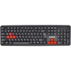 Клавиатура ExeGate Professional Standard LY-403 USB, полноразмерная, влагозащищенная, 104кл., Enter большой, 8 оранжевых клавиш, длина кабеля 1,35м, черная, Color Box EX264080RUS