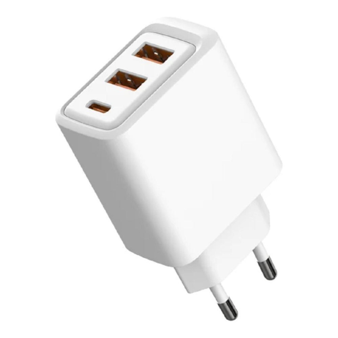 Rexant 18-2213 Сетевое зарядное устройство с двумя портами USB-A и одним портом USB-C, 10Вт