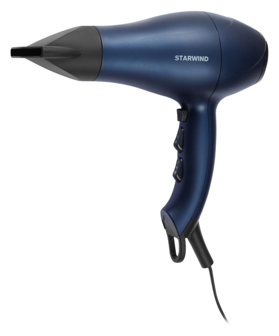 Фен StarWind SHD 6062, 1800Вт, черный и синий