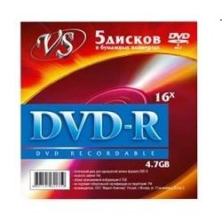Диски VS DVD-R 4.7Gb, 16x конверт 5шт. 620359