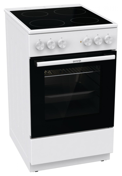 Электрическая плита Gorenje GEC5A41WG,  стеклокерамика,  белый/черный