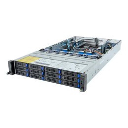 Шасси серверное Gigabyte Server Platform R283-Z91 Rev.3x / 2U / 2xAMD 9004/9005 / 2xHS / 24xDIMM / 12xLFF SAS/SATA + 2xSFF SAS/SATA + 3xM.2 PCIe Gen3 / 2x1GbE / 2xOCP 3.0 / 6xFHHL / 2x1600W / Rails / 1Y