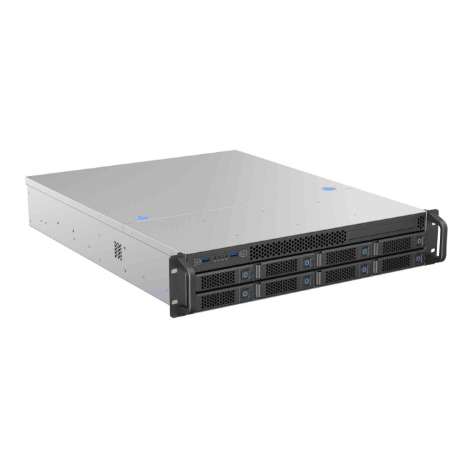 Procase BS208-SATA3-B-0 Корпус 2U Rack server case 8 SATA III / SAS 6Gbit hotswap HDD 2*MiniSAS 8087 , черный, без блока питания, глубина 650мм, MB 12"x13"