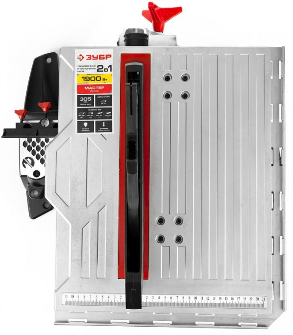 Торцовочная пила Зубр ЗПТК-305-1900, комбинированная, 1900Вт, 305мм