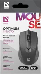 Мышь проводная Defender Optimum MB-270 PRO, оптическая, USB, 1200dpi, черный [52271]
