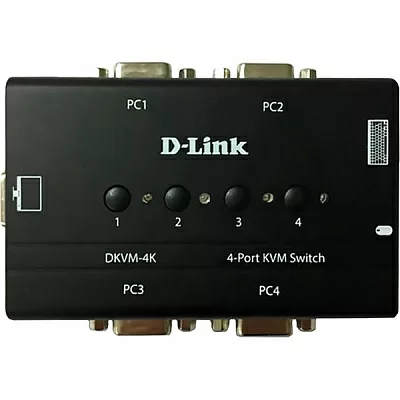 D-Link DKVM-4K/B3A 4-портовый KVM-переключатель с портами VGA и PS/2
