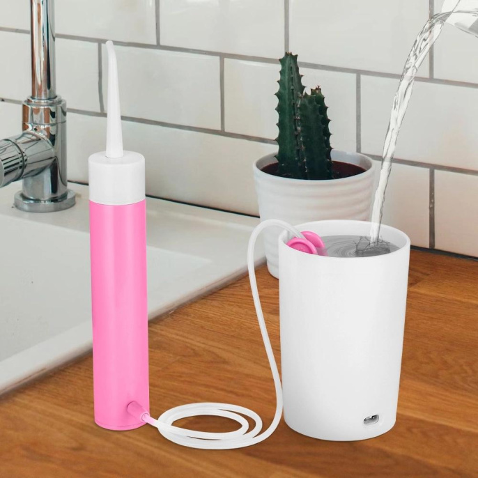 Ирригатор KitFort КТ-2957-1 цвет:розовый и белый