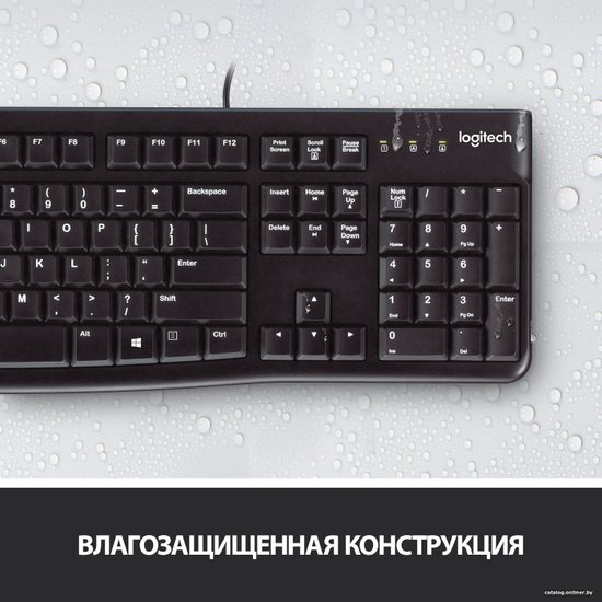 Клавиатура Logitech K120 черный USB 920-002583 кабель 1.5м