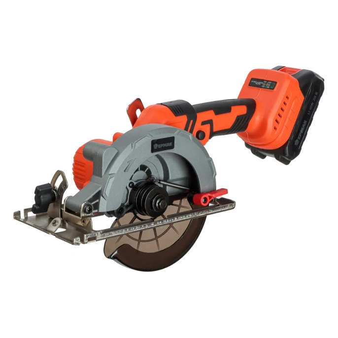 Пила циркулярная аккумуляторная бесщеточная ЕРМАК мини, 20В, 2Ач 691-053
