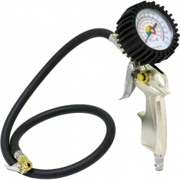 Пистолет для подкачки колес МаякАвто с манометром, длинный шланг /1/10/20_ м0302