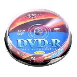 Диски DVD-R VS 4.7Gb, 16x, Cake Box 10шт. 20410