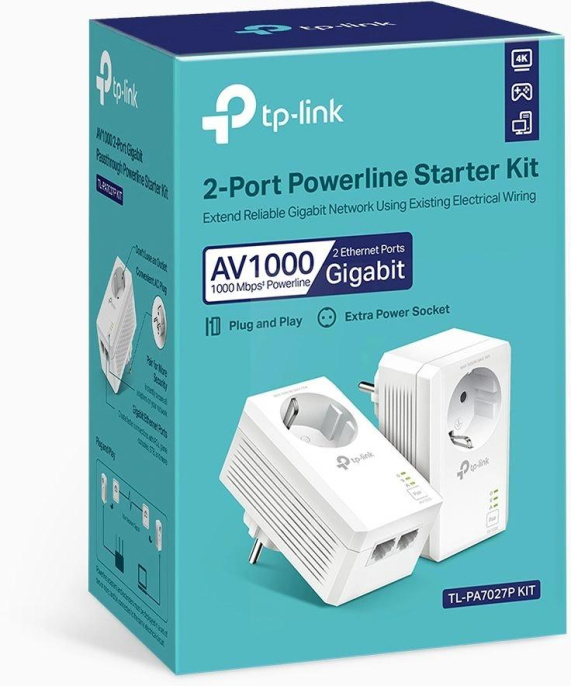 Сетевой адаптер Powerline TP-Link TL-PA7027P Kit Gigabit Ethernet
