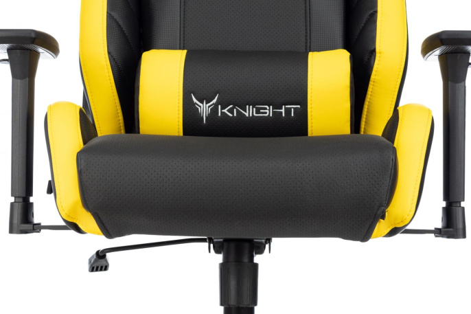 Кресло игровое Knight Thunder 5X черный/желтый экокожа с подголов. крестов. металл