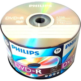Диск DVD-R Philips 4.7 Gb, 16x, Bulk 50 , Ink Printable DM416U50F/97