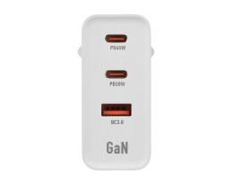 Сетевое З/У/ Сетевое З/У GoPower GPQC10 1USB+2Type-C 65W QC3.0 GAN белый (00-00028405)