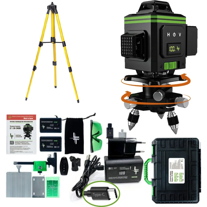 Профессиональный лазерный уровень LT L16-360В + тренога 1.6 м L16-360В/1.6м