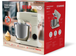 Миксер планетарный StarWind SPM4173, 1800Вт, кремовый
