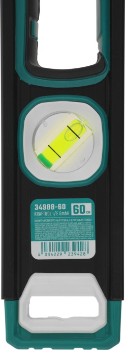 Уровень Kraftool 34988-60 пузырьковый 3глаз. магнит. черный/зеленый