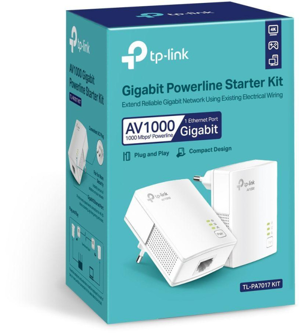Сетевой адаптер HomePlug AV TP-Link TL-PA7017 KIT AV1000 Gigabit Ethernet упак.:2шт