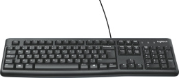 Клавиатура Logitech K120, проводная, USB, мембранная, заводское нанесение кириллицы, черный [920-002522]