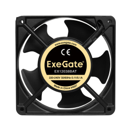 Вентилятор ExeGate EX289019RUS EX12038BAT 220-240V 120x120x38мм, двойной шарикоподшипник, клеммы, 2700RPM, 43dBA