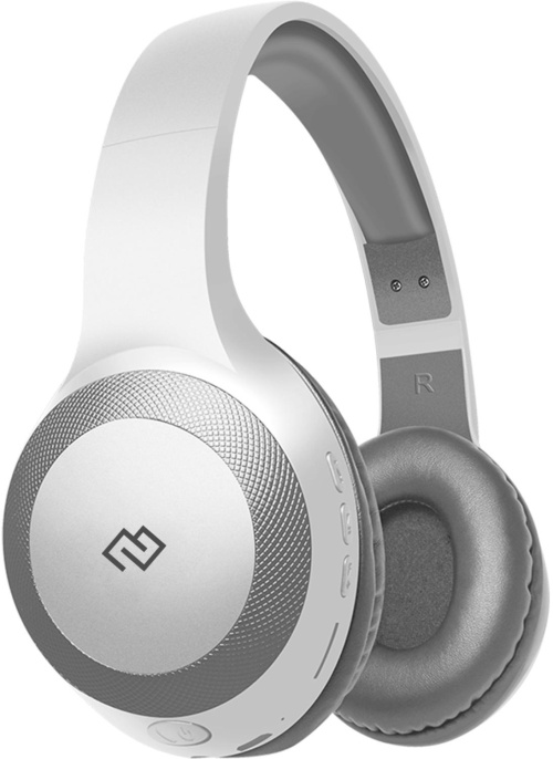 Наушники Digma BT-15, Bluetooth/3.5 мм, накладные, белый/серый [bt-15w]