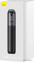Автомобильный пылесос Baseus A3lite с зарядкой Type-C Black VCAQ050001 100Вт, питание от аккумулятора, объём пылесборника: 0.13л, уровень шума: 65дБ, сенсорное управление, тип контроллера: кнопка