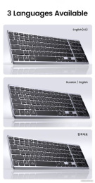 Клавиатура беспроводная UGREEN KU005 15956 2.4GHz Bluetooth5.0 Ultra Slim Wireless Keyboard. Цвет: серебристый