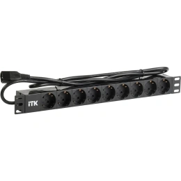 Блок розеток ITK 9 мест PDU шнур 2м, вилка IEC 320 PH22-9D2-P