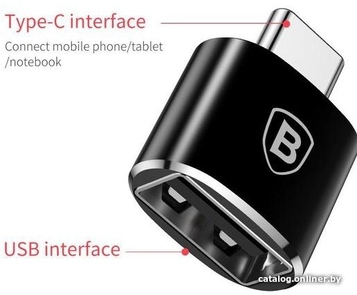 Переходник Baseus CATOTG-01 Type-C (M) to USB (F) без провода Black
