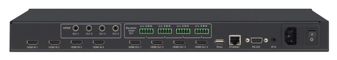 Матричный коммутатор Kramer VS-44H2A 4х4 HDMI с деэмбеддированием звука; поддержка 4K60 4:4:4 [20-80445030]